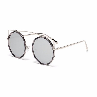 Women's Designer Oversized Cat Eye Sun Glasses - SILVER